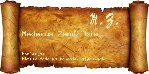 Mederus Zenóbia névjegykártya